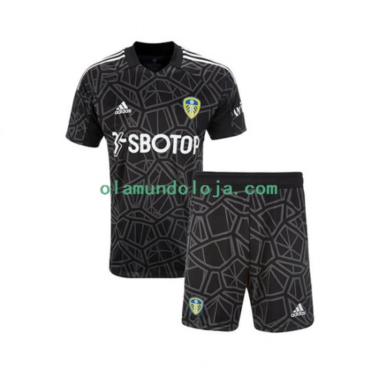 Camisola Leeds United Guarda-redes Criança Equipamento Primeiro 2022-2023 Manga Curta